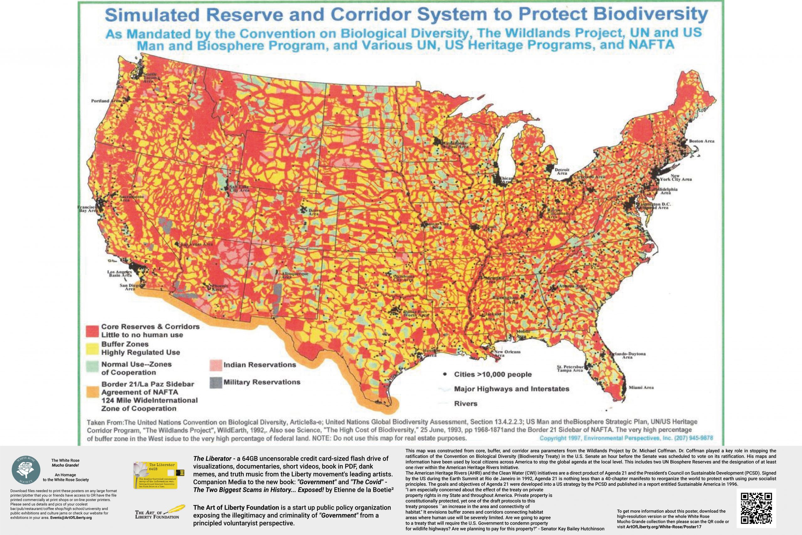The White Rose MUCHO GRANDE Poster 17 Biodiversity Corridors in US